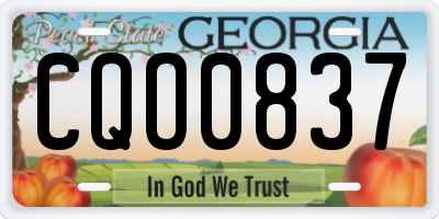 GA license plate CQO0837