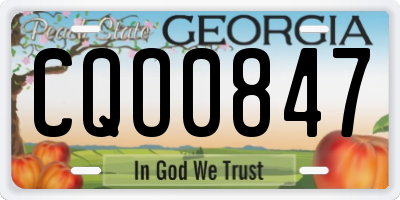 GA license plate CQO0847