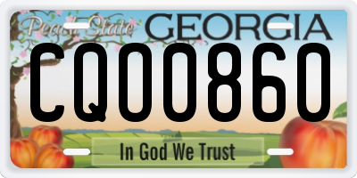GA license plate CQO0860