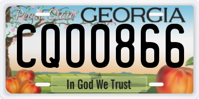GA license plate CQO0866