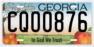GA license plate CQO0876