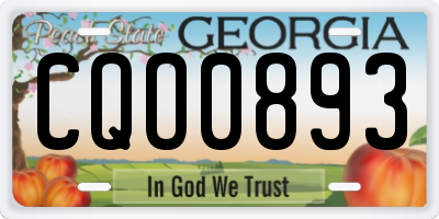 GA license plate CQO0893