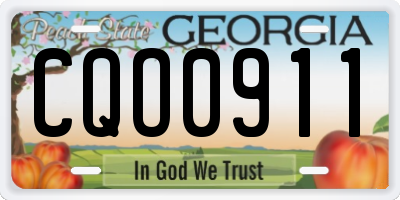 GA license plate CQO0911