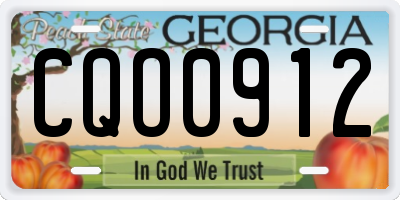 GA license plate CQO0912