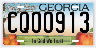 GA license plate CQO0913