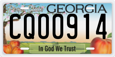 GA license plate CQO0914