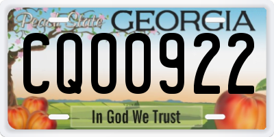 GA license plate CQO0922