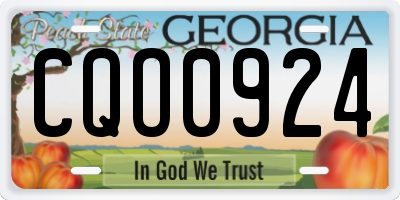 GA license plate CQO0924