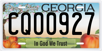 GA license plate CQO0927