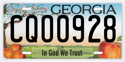 GA license plate CQO0928