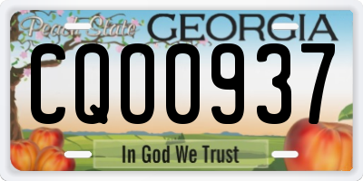 GA license plate CQO0937