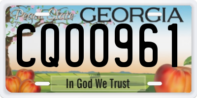 GA license plate CQO0961