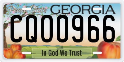 GA license plate CQO0966