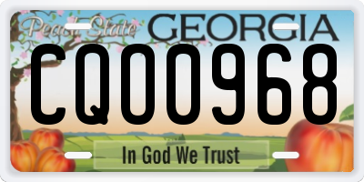 GA license plate CQO0968