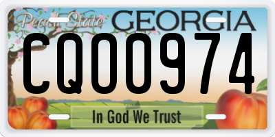 GA license plate CQO0974