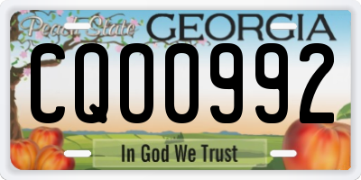 GA license plate CQO0992