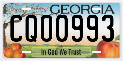 GA license plate CQO0993