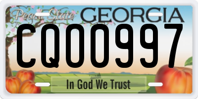 GA license plate CQO0997