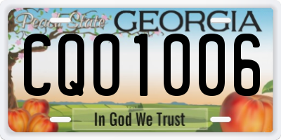 GA license plate CQO1006