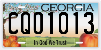 GA license plate CQO1013