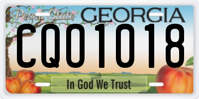 GA license plate CQO1018
