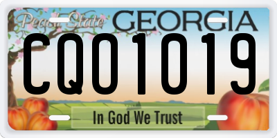 GA license plate CQO1019