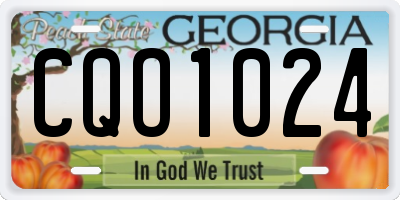 GA license plate CQO1024