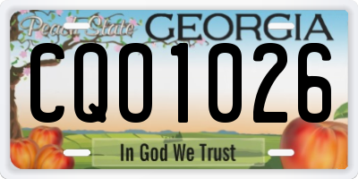 GA license plate CQO1026