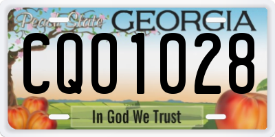 GA license plate CQO1028