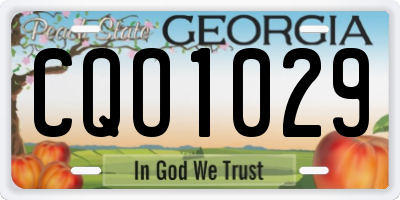 GA license plate CQO1029