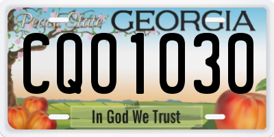 GA license plate CQO1030