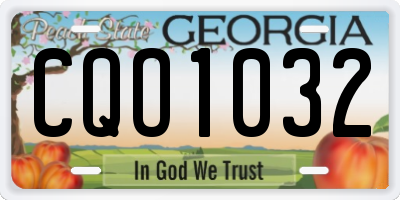 GA license plate CQO1032