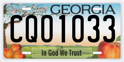 GA license plate CQO1033
