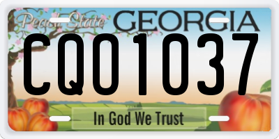 GA license plate CQO1037