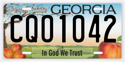 GA license plate CQO1042