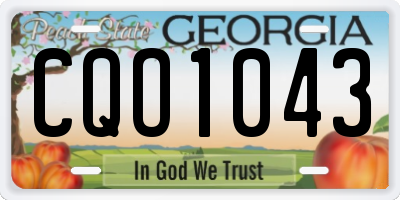 GA license plate CQO1043