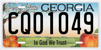 GA license plate CQO1049
