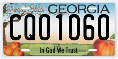 GA license plate CQO1060
