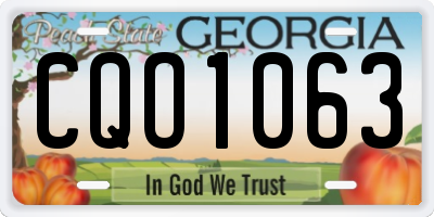 GA license plate CQO1063