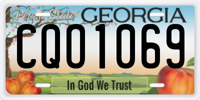 GA license plate CQO1069