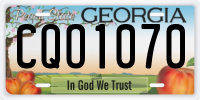 GA license plate CQO1070
