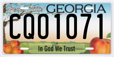 GA license plate CQO1071