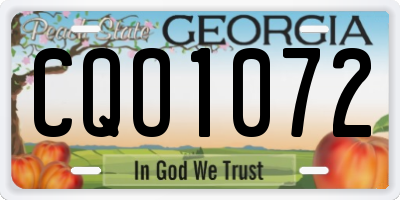 GA license plate CQO1072