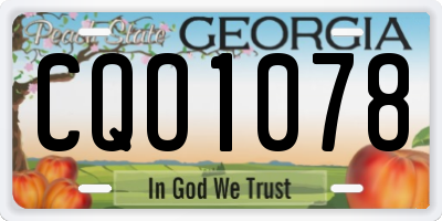 GA license plate CQO1078