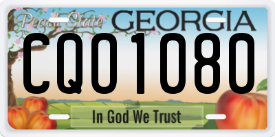 GA license plate CQO1080