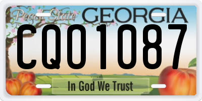 GA license plate CQO1087