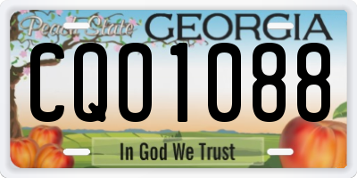 GA license plate CQO1088