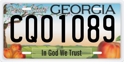 GA license plate CQO1089