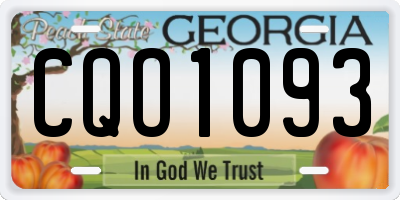 GA license plate CQO1093