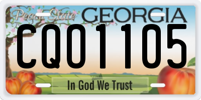 GA license plate CQO1105